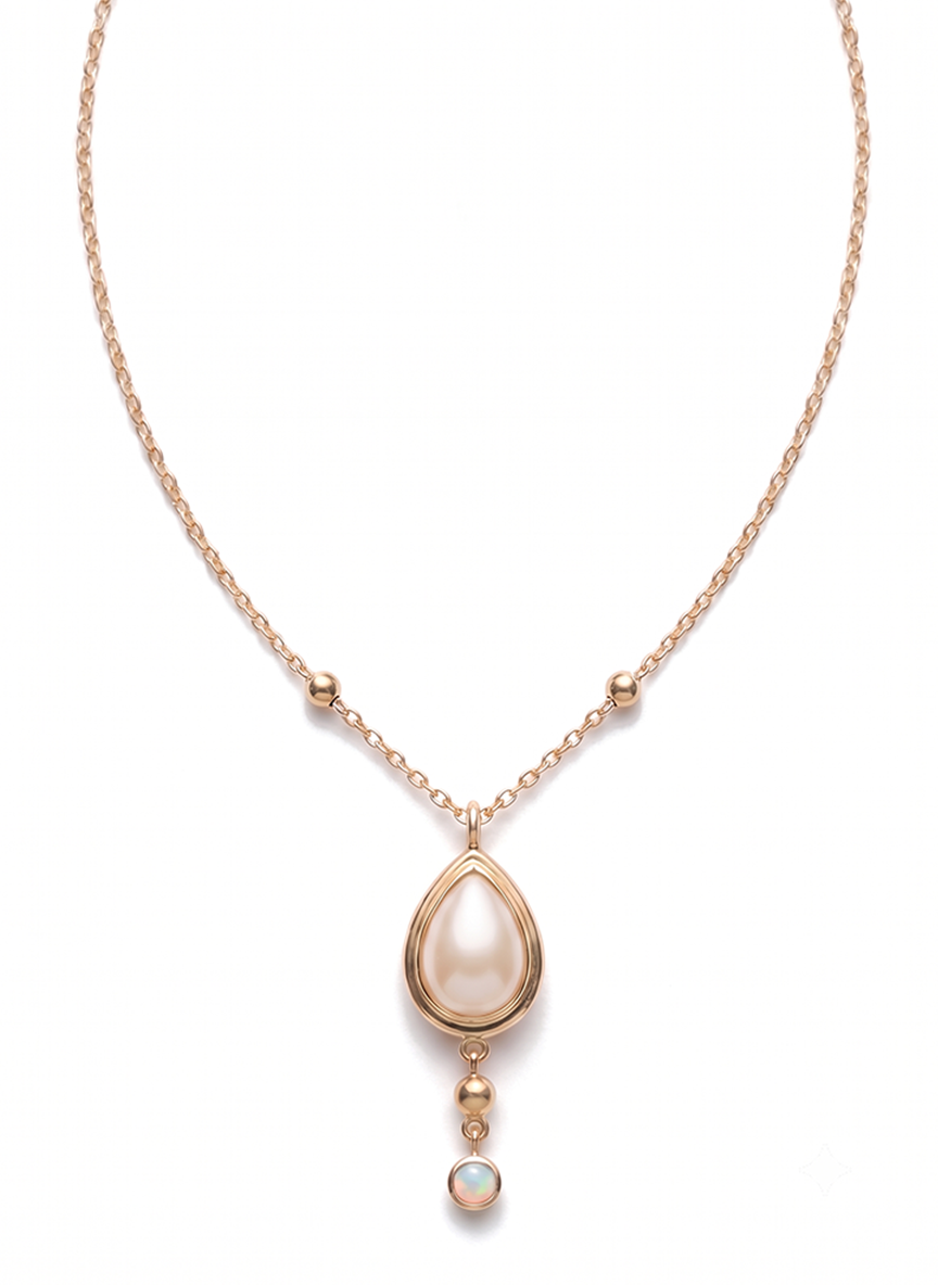 Aurelia Pearl & Opal Drop Necklace