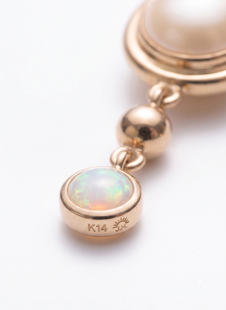Aurelia Pearl & Opal Teardrop Earrings