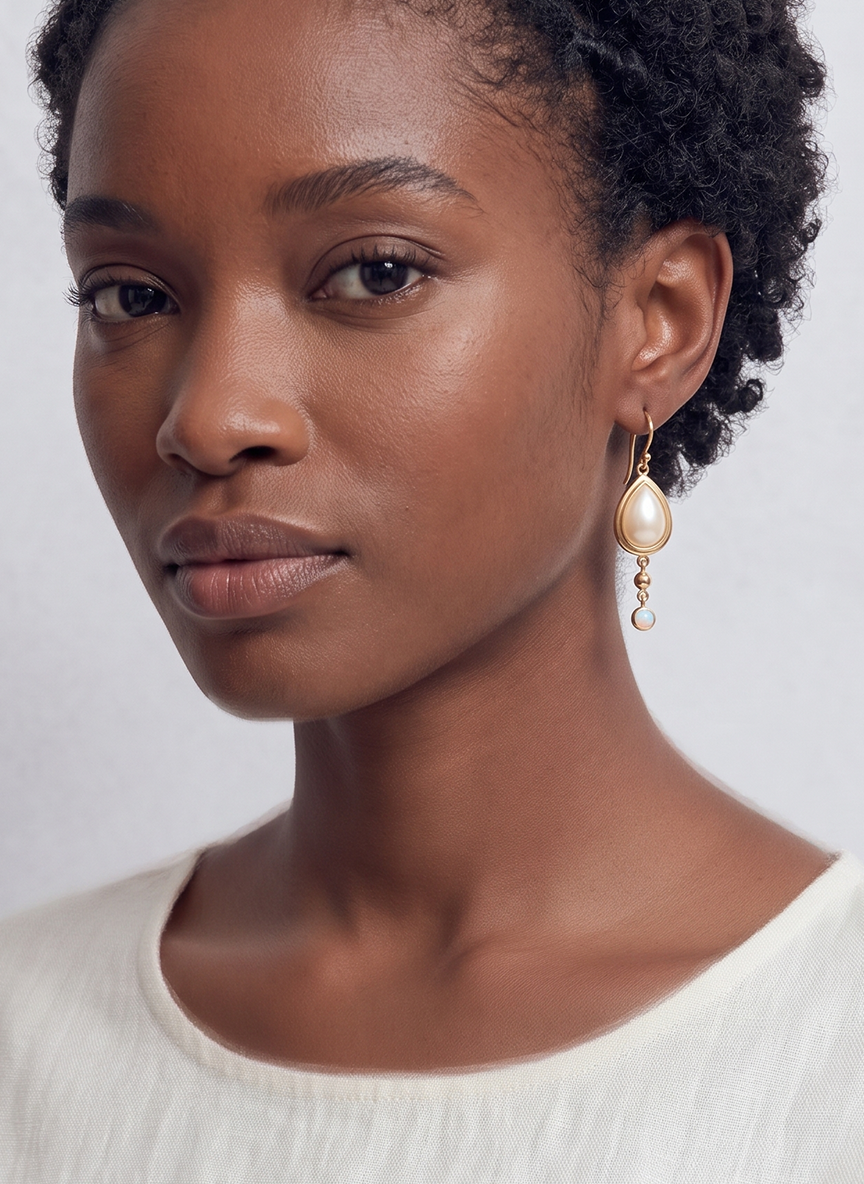 Aurelia Pearl & Opal Teardrop Earrings