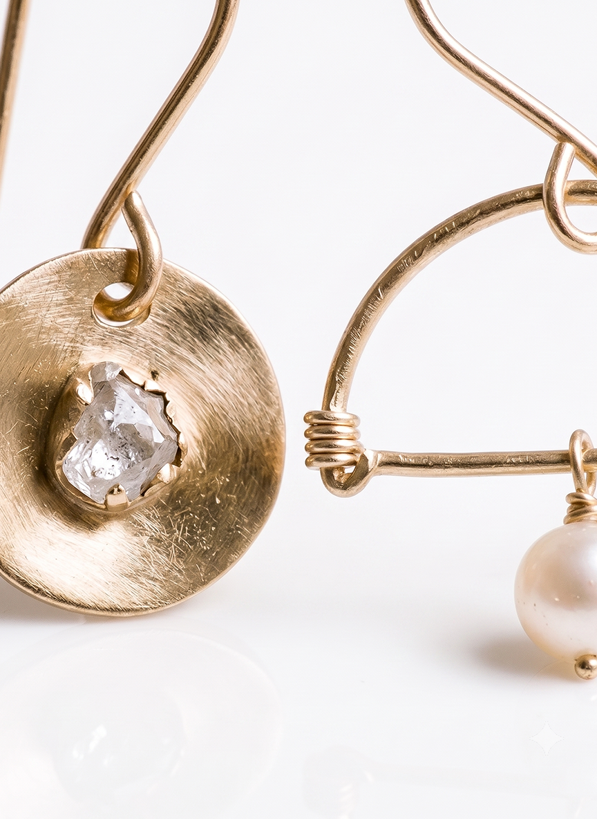 Celestial & Sea Mismatched Gold Earrings
